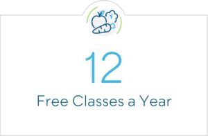 12 free classes a year